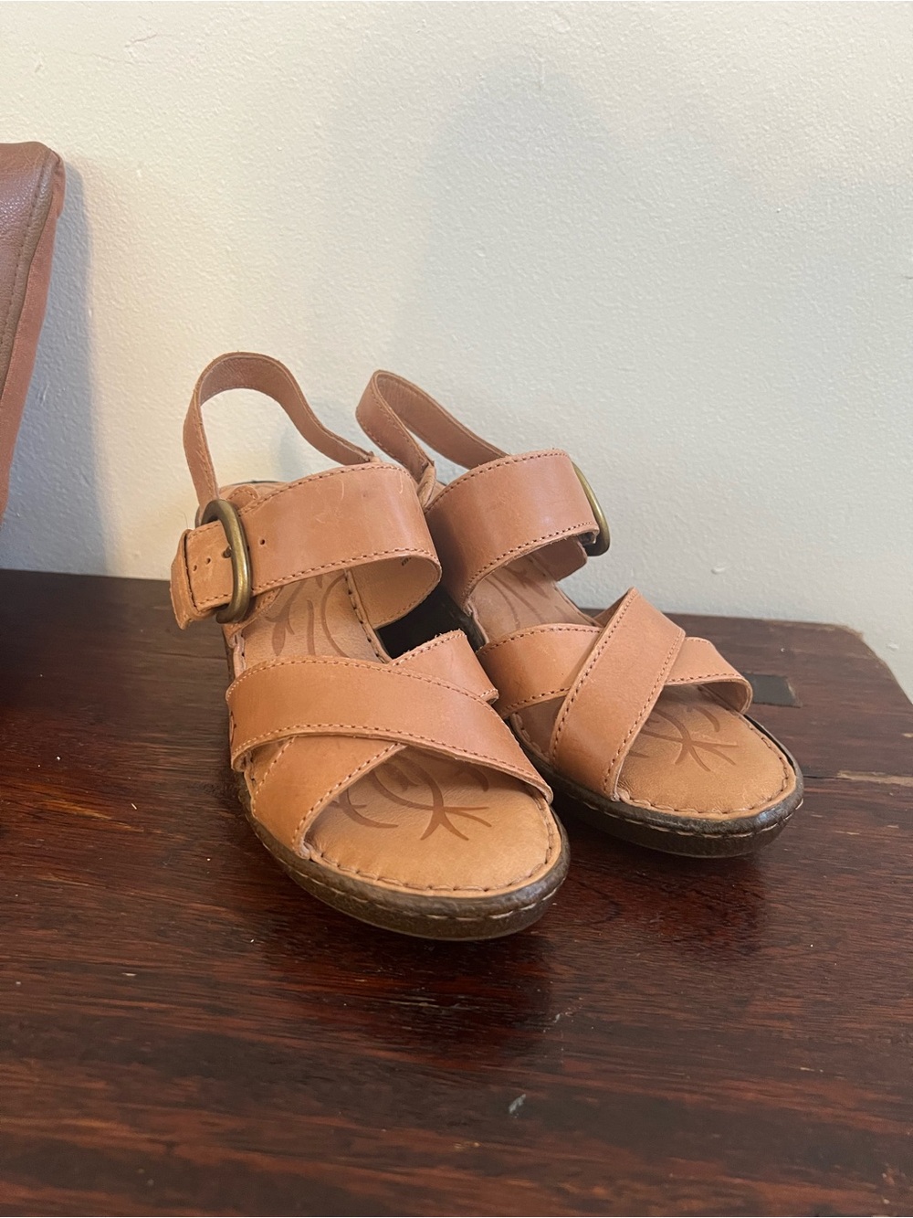 Born Women's Tan Strap Wedge Sandals